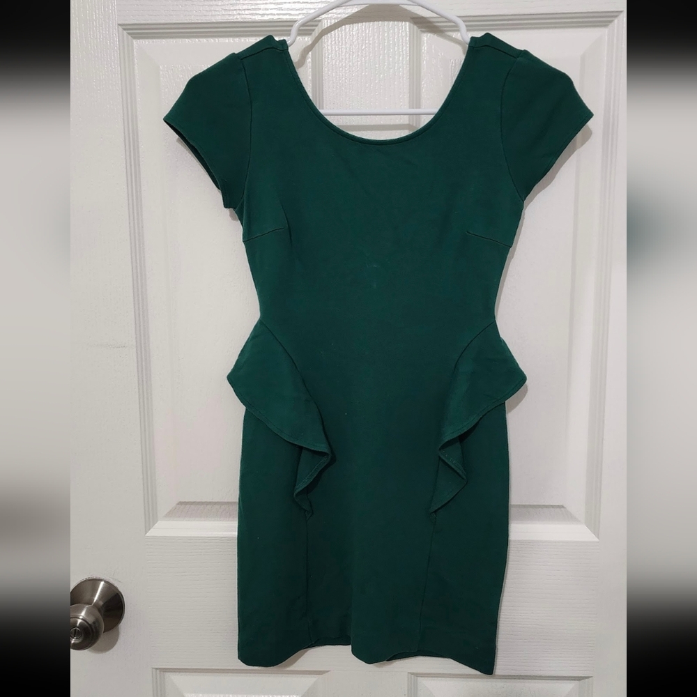 Zara Green  Dress with Cap Sleeves